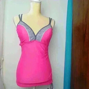 Free Country tankini top swim M (8-10) pink